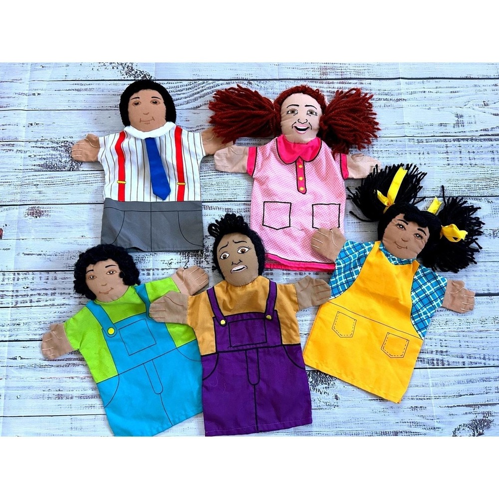 Vintage Lakeshore Hand Puppets Multicultural Diversity Storytelling set of 5